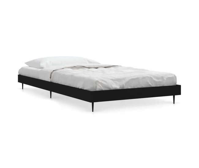 Estructura de cama madera contrachapada negra 90x200 cm
