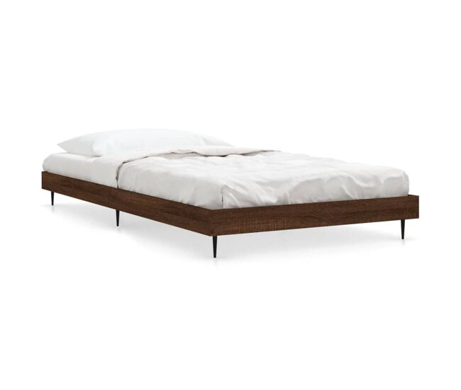 Estructura de cama madera contrachapada marrón roble 100x200 cm