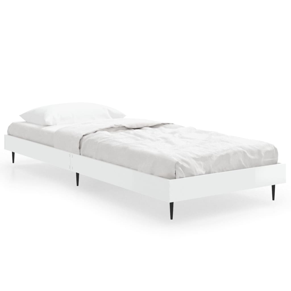 Estructura de cama 75x190 Blanco Brillo