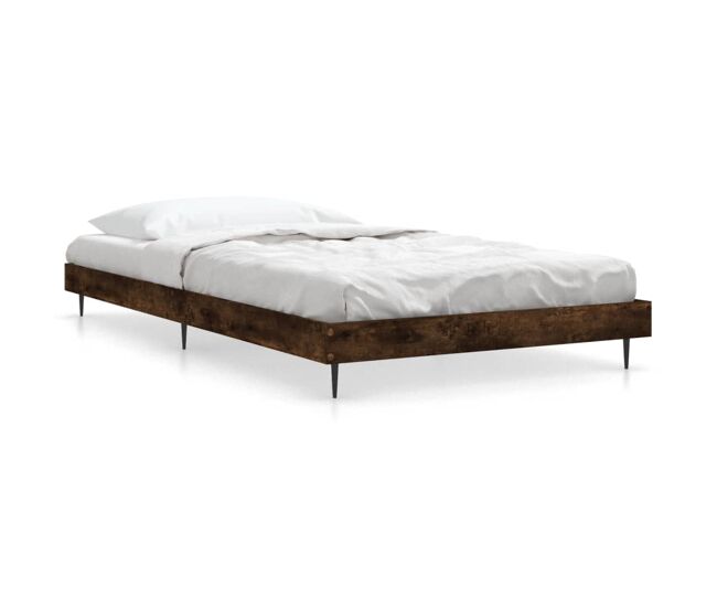 Estructura de cama madera contrachapada roble humo 100x200 cm