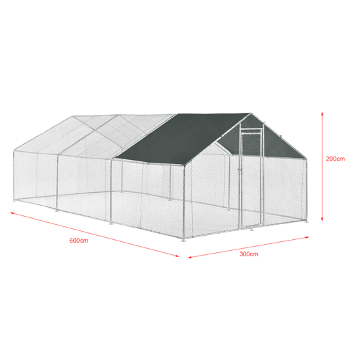 Gaiola de exterior Wels Voladero - 3 x 6 x 2 m - Prata e verde escuro pro.tec