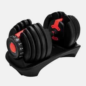 Halteres ajustáveis com peso regulável, ideais para treinos versáteis e personalizados em casa ou na academia.