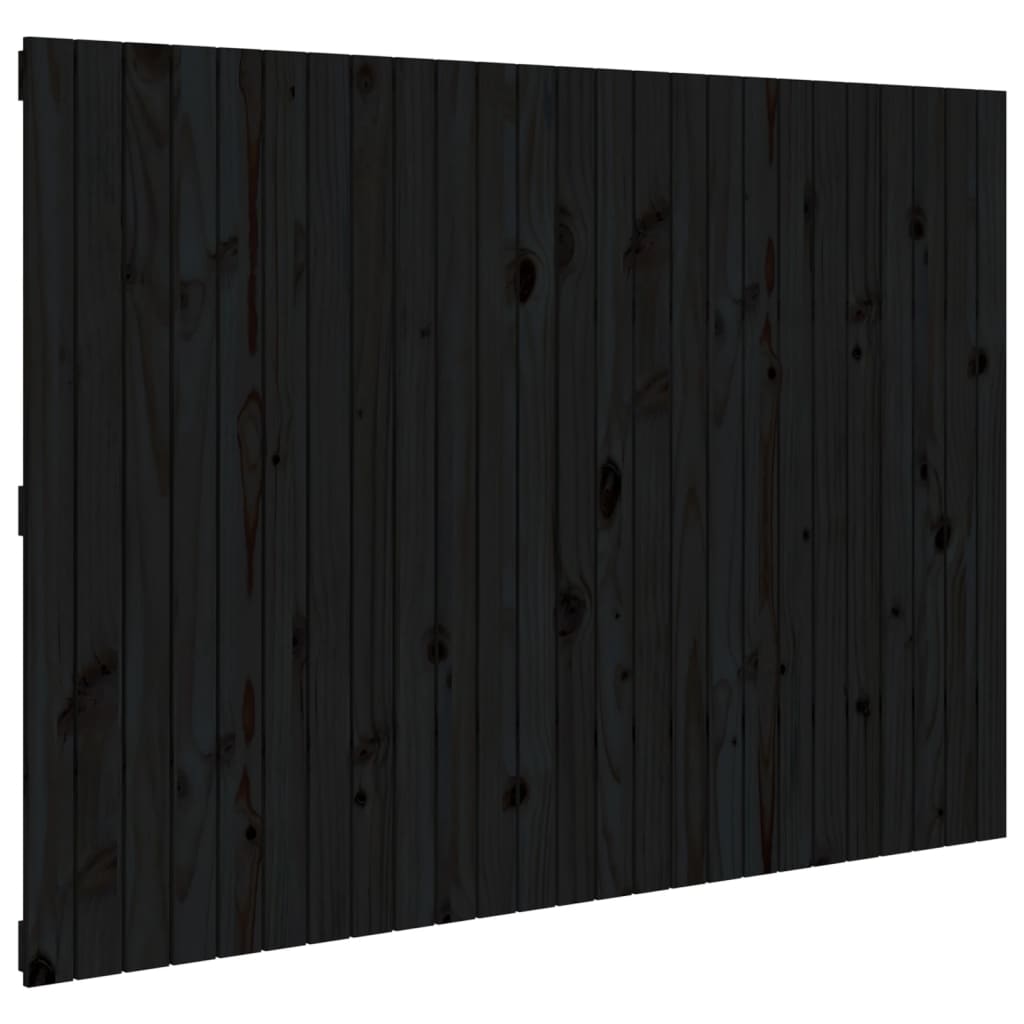 Vidaxl cabecero de cama pared madera maciza pino negro 159,5x3x110 cm