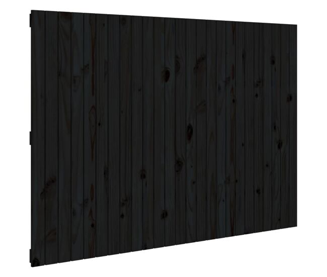 Vidaxl cabecero de cama pared madera maciza pino negro 159,5x3x110 cm