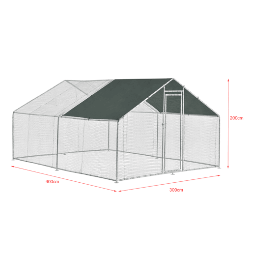 Gaiola de exterior Wels Voladero 3 x 4 x 2 m - Prata e verde escuro pro.tec
