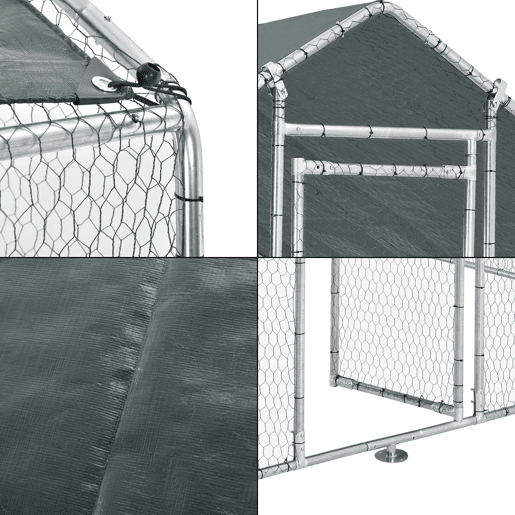 Gaiola de exterior Wels Voladero 3 x 4 x 2 m - Prata e verde escuro pro.tec