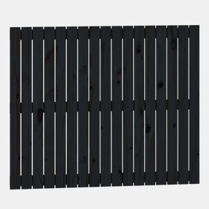 vidaXL Cabeceira de parede 108x3x90 cm madeira de pinho maciça preto