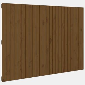 vidaXL Cabeceira de parede 159,5x3x110 cm pinho maciço castanho-mel
