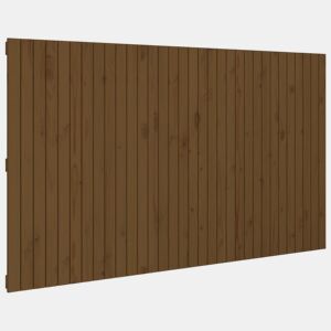 vidaXL Cabeceira de parede 204x3x110 cm pinho maciço castanho-mel