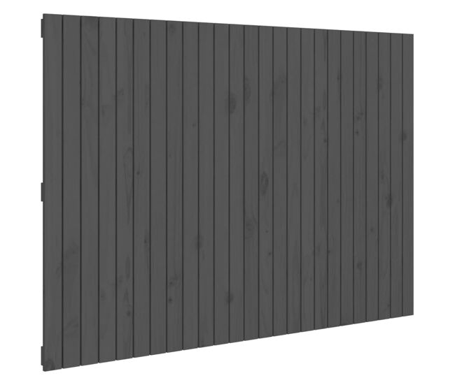 Vidaxl cabecero de cama de pared madera maciza pino gris 159,5x3x110cm