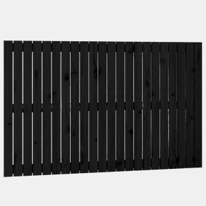 vidaXL Cabeceira de parede 140x3x90 cm madeira de pinho maciça preto