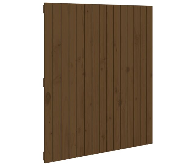 Vidaxl cabecero cama pared madera maciza pino marrón miel 95,5x3x110cm