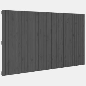 vidaXL Cabeceira de parede 204x3x110 cm madeira de pinho maciça cinza