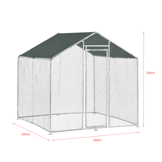 Gaiola de exterior Wels Voladero 2 x 2 x 2 x 2 m - Prata e verde escuro pro.tec
