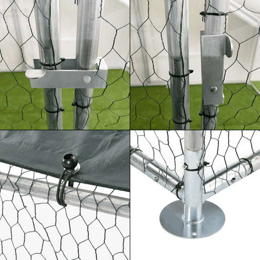 Gaiola de exterior Wels Voladero 2 x 2 x 2 x 2 m - Prata e verde escuro pro.tec
