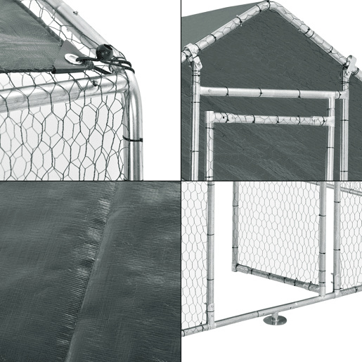 Gaiola de exterior Wels Voladero 2 x 2 x 2 x 2 m - Prata e verde escuro pro.tec