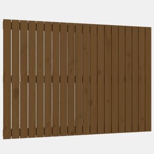 vidaXL Cabeceira de parede 127,5x3x90 cm pinho maciço castanho-mel