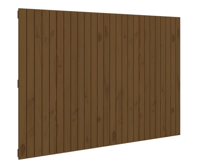Vidaxl cabecero cama pared madera maciza pino marrón miel 166x3x110 cm