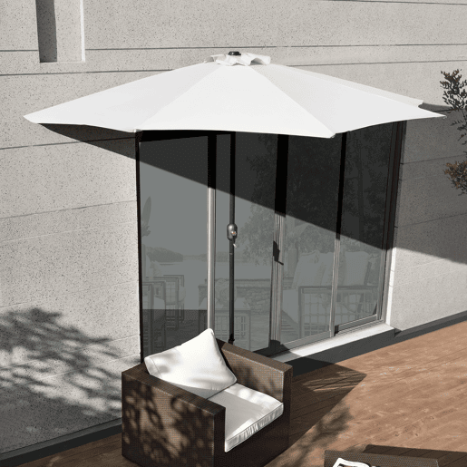 Meio guarda-sol Eger semicircular com manivela Ø300 Branco casa.pro Meio guarda-sol Eger semicircular com manivela Ø300 Branco casa.pro