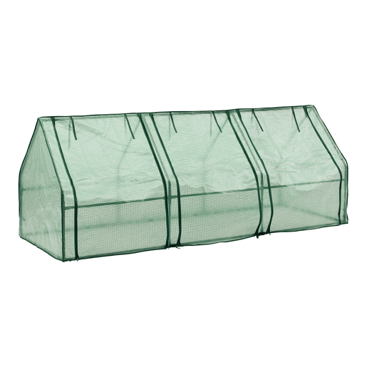 Estufa de jardim pequena Höflein PE aço 240x90x90 cm verde en.casa