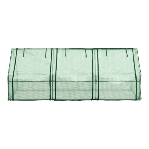 Estufa de jardim pequena Höflein PE aço 240x90x90 cm verde en.casa