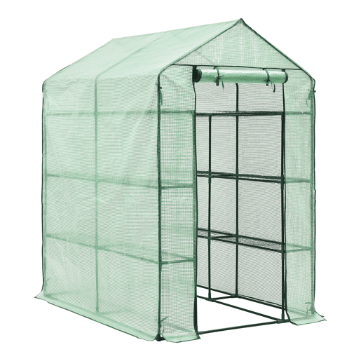 Estufa de jardim Vale aço PE 120 x 170 x 194 cm verde en.casa