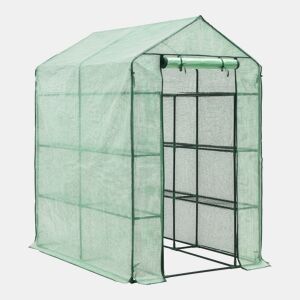 Estufa de jardim Vale aço PE 120 x 170 x 194 cm verde en.casa