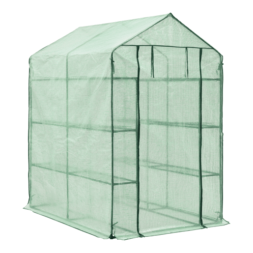Estufa de jardim Vale aço PE 120 x 170 x 194 cm verde en.casa