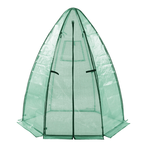 Estufa exterior de alumínio Hunze com grelha de aço e cobertura PE 183 x Ø 160 cm - Verde en.casa