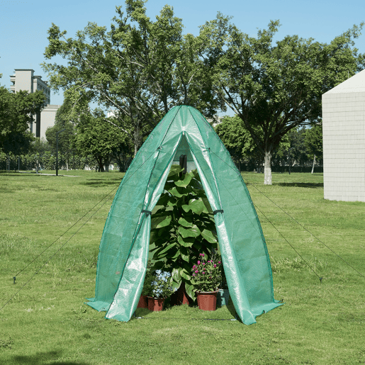 Estufa exterior de alumínio Hunze com grelha de aço e cobertura PE 183 x Ø 160 cm - Verde en.casa