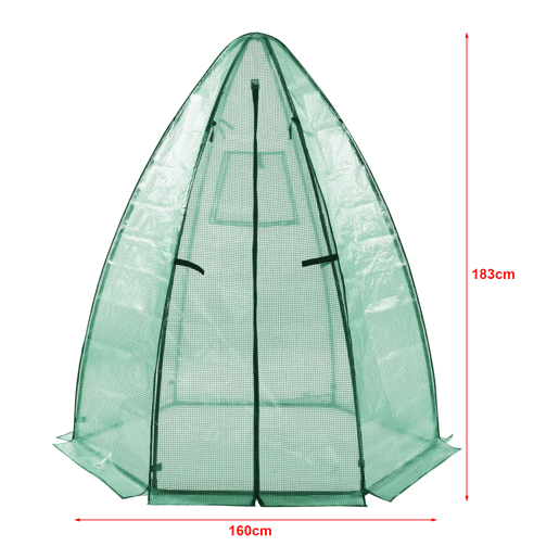 Estufa exterior de alumínio Hunze com grelha de aço e cobertura PE 183 x Ø 160 cm - Verde en.casa
