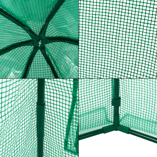 Estufa exterior de alumínio Hunze com grelha de aço e cobertura PE 183 x Ø 160 cm - Verde en.casa
