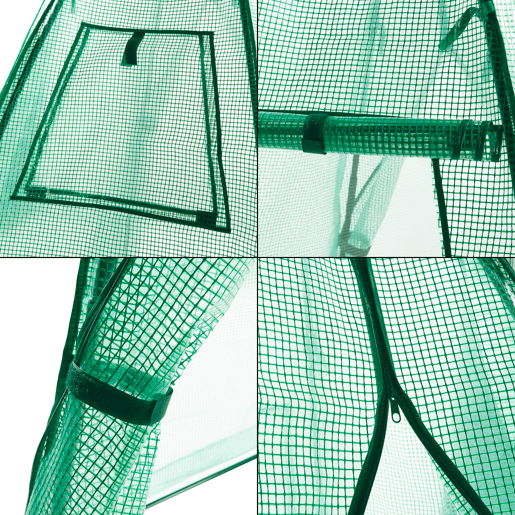 Estufa exterior de alumínio Hunze com grelha de aço e cobertura PE 183 x Ø 160 cm - Verde en.casa