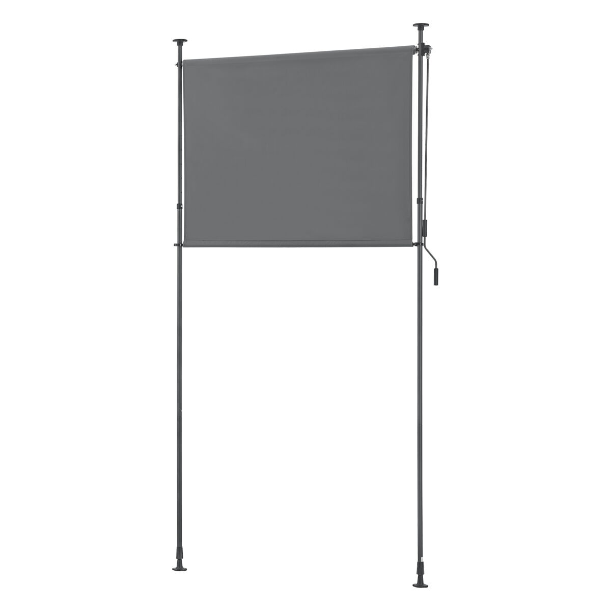 Persiana enrollable para exteriores cimarra poliéster 150 x 270 x 310 cm gris oscuro [pro.tec]
