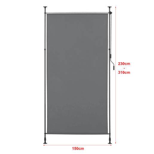 Estore exterior Cimarra em poliéster 150 x 270 x 310 cm cinzento escuro pro.tec