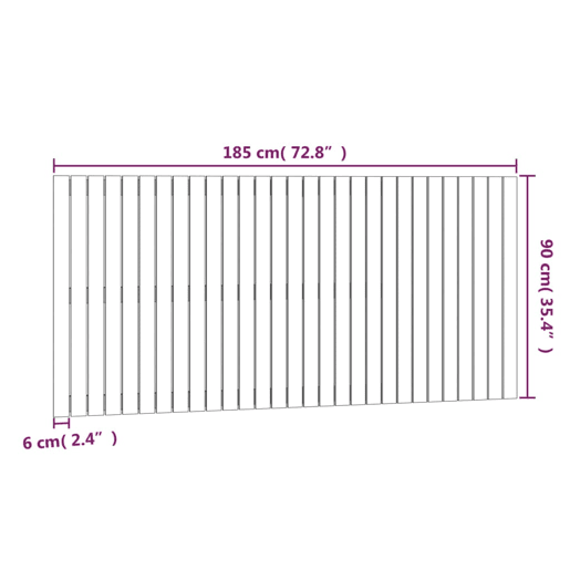 vidaXL Cabeceira de parede 185x3x90 cm madeira de pinho maciça branco vidaXL Cabeceira de parede 185x3x90 cm madeira de pinho maciça branco