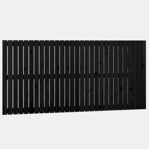 vidaXL Cabeceira de parede 185x3x90 cm madeira de pinho maciça preto