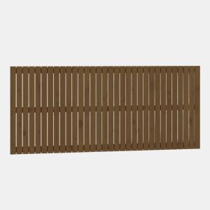 vidaXL Cabeceira de parede 204x3x90 cm pinho maciço castanho-mel