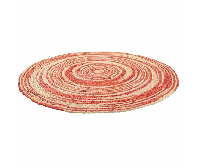 Alfombra redonda de yute color marrón d120x1