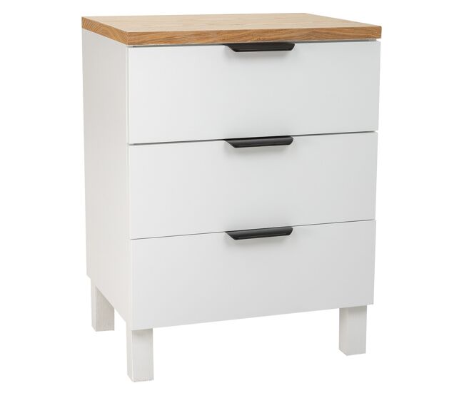 Mesita de madera 3 cajones 45x35x60h cm