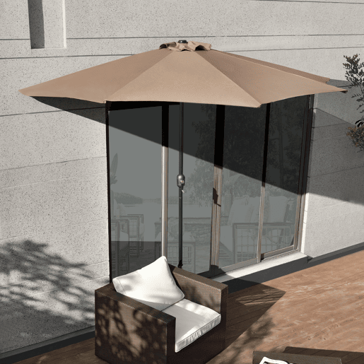 Meio guarda-sol Eger semicircular com manivela Ø300 Bege casa.pro