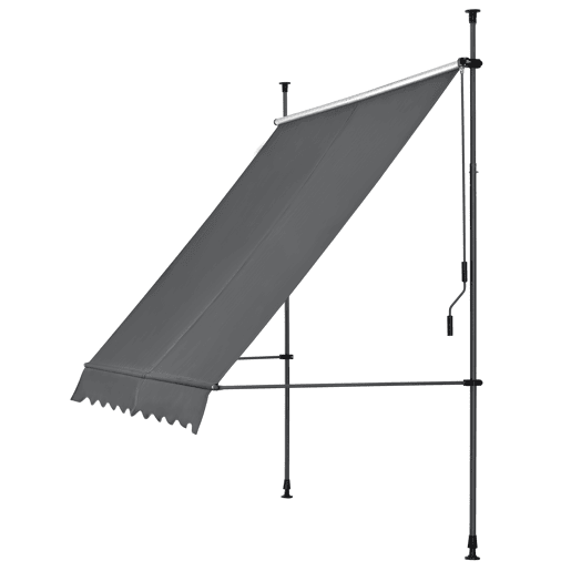 Toldo articulado com armação de enrolar - Cinzento - 250 x 118 x 205-300 cm pro.tec