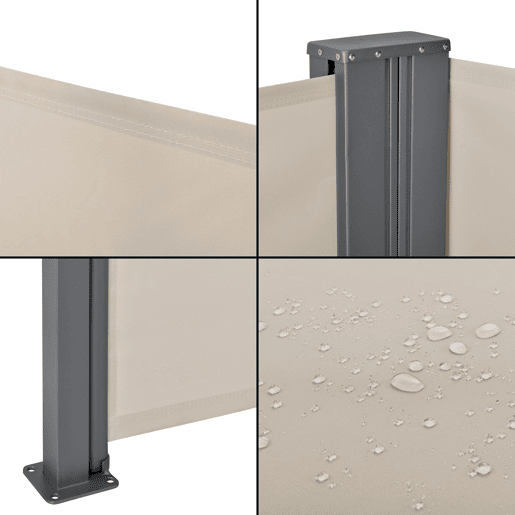 Toldo duplo lateral Alcazaba - exterior - aço e poliéster - cor de areia - 180 x (2x 300) cm pro.tec Toldo duplo lateral Alcazaba - exterior - aço e poliéster - cor de areia - 180 x (2x 300) cm pro.tec