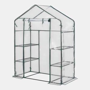 Estufa de jardim Hoorn aço PVC plástico 140 x 73 x 195 cm en.casa