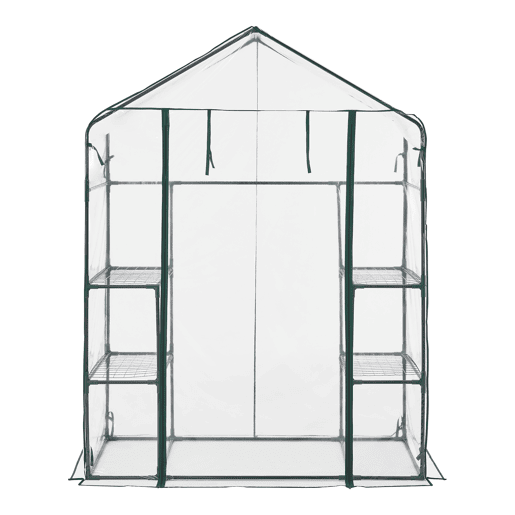 Estufa de jardim Hoorn aço PVC plástico 140 x 73 x 195 cm en.casa