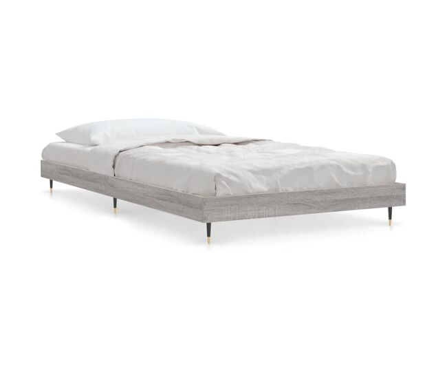 Estructura de cama madera contrachapada gris sonoma 100x200 cm
