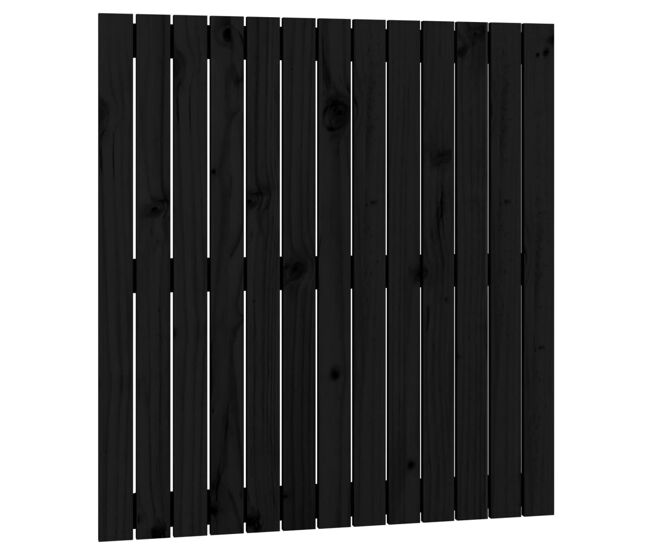 Vidaxl cabecero de cama de pared madera maciza pino negro 82,5x3x90 cm