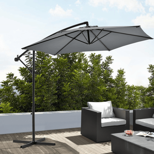 Guarda-sol suspenso Budva Diâmetro do ecrã 270 cm Regulável Cinzento casa.pro