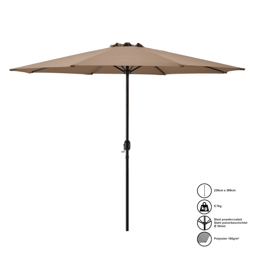 Guarda-sol Sonn com pega poliésteraço 300 x 230 cm Bege casa.pro