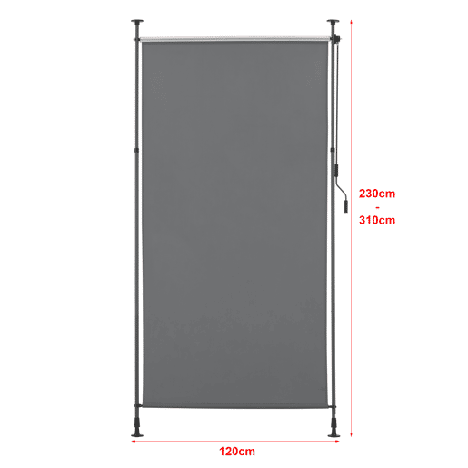 Estore exterior Cimarra em poliéster 120 x 270 x 310 cm cinzento escuro pro.tec